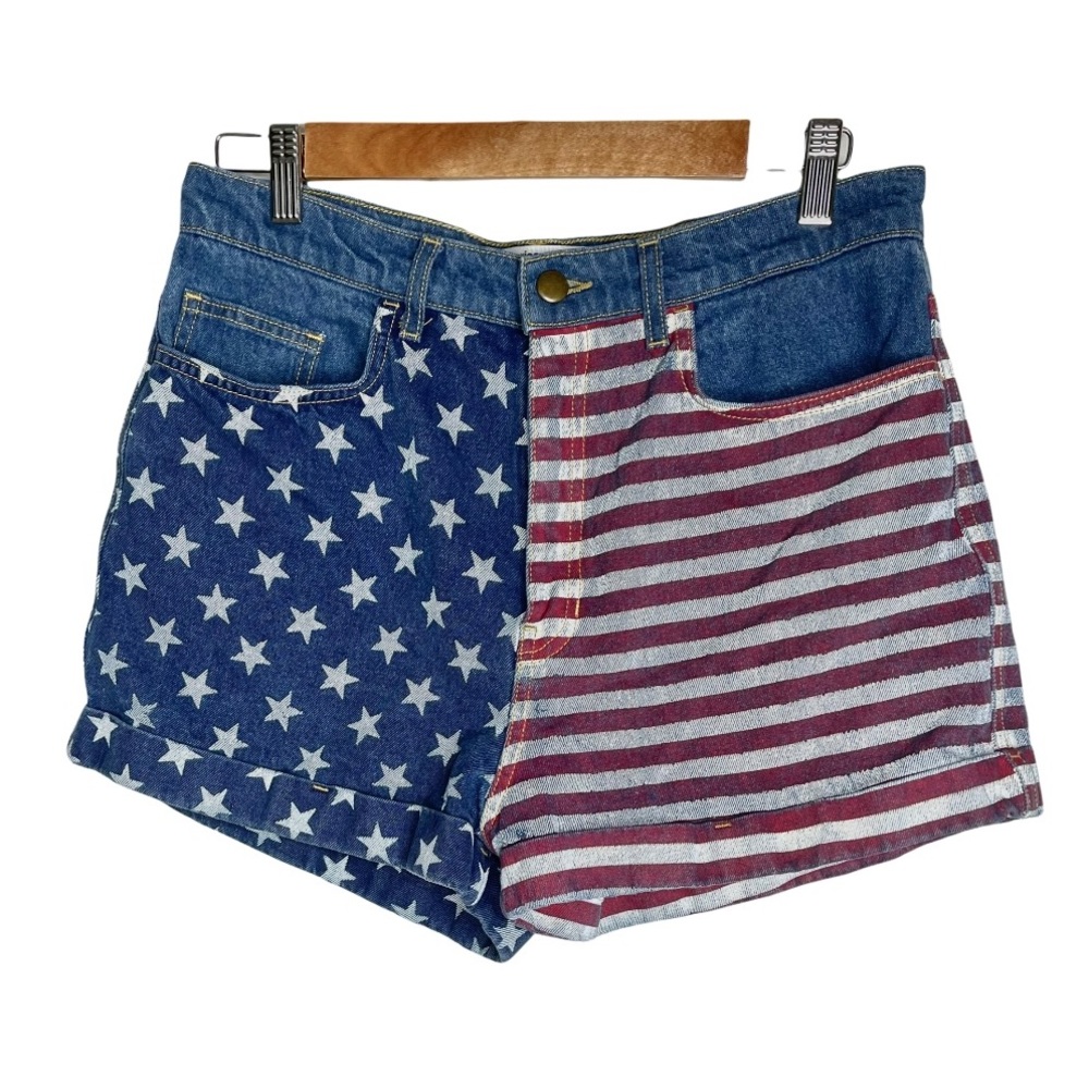 AMERICAN APPAREL American Flag High Rise Shorts
